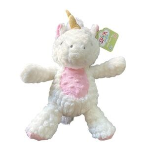 Spark Create Imagine - White and Pink Unicorn with rattle Stuffed Animal